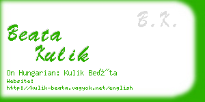 beata kulik business card